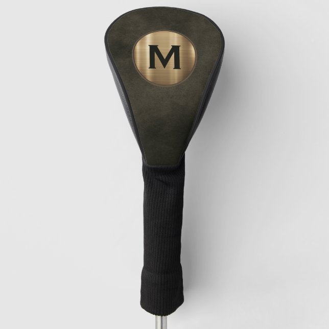 Modern Luxury Gold Monogram Golf Head Cover (Front)