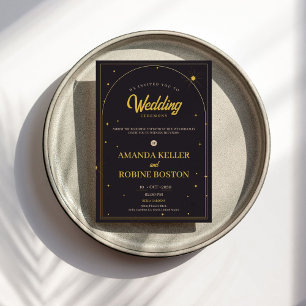 Modern Luxury Gold Wedding Invitation