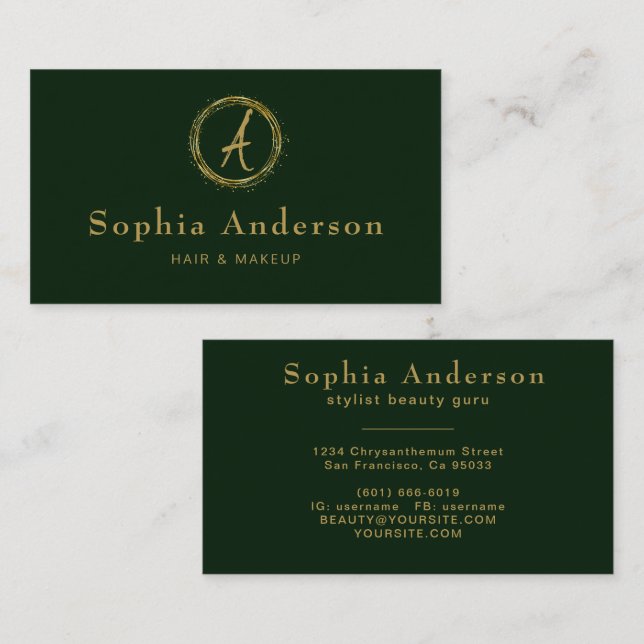 Modern Luxury Golden & Black Business Card (Front/Back)