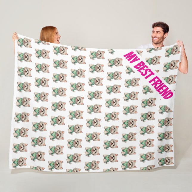 Modern Luxury Grooming Pet Personalized Collection Fleece Blanket (In Situ)