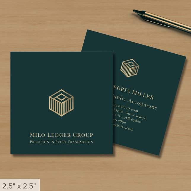 Modern Luxury Logo Square Business Card (Creator Uploaded)