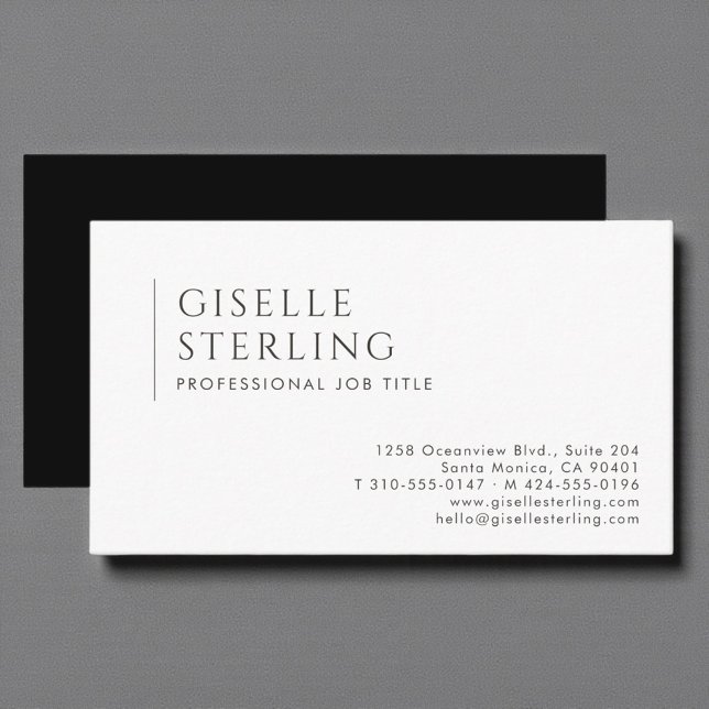 Modern Luxury Minimalist Professional Black White Business Card (Creator Uploaded)