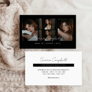 Modern Luxury Photo Collage Beauty Professional Business Card