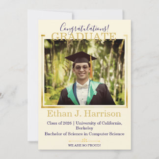 Modern Luxury Photo Graduation Invitation