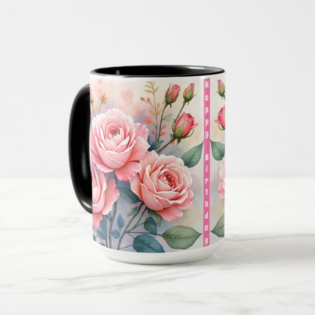 Modern Luxury Pink Roses Beautiful Collection Mug (Front Left)