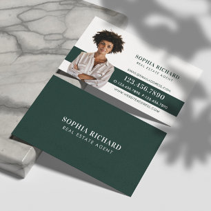 Modern Luxury Professional Real Estate Agent Photo Business Card