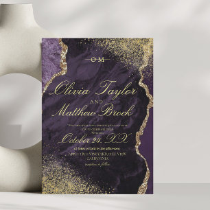 Modern Luxury Purple Wedding Invitation