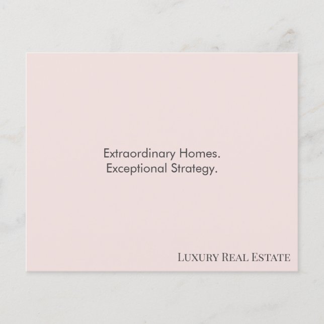Modern Luxury Real Estate Postcard | Bespoke Home  Flyer (Front)