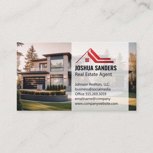 Modern Luxury Real Estate Property Business Card (Front)