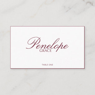 Modern Luxury Red Old Money Wedding Place Card