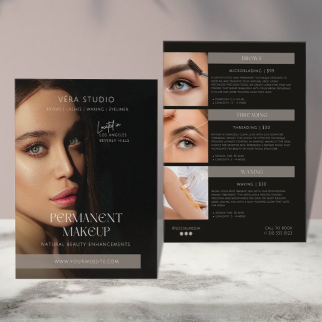 Modern Luxury Salon Makeup Pricing Flyer (Creator Uploaded)