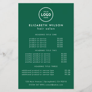 Modern Luxury Salon Price List Template Flyer