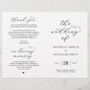 Modern Luxury Script, Foldable Wedding Programs