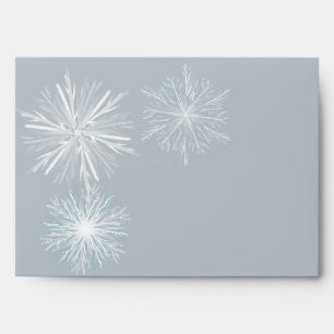 Modern luxury watercolor  snowflakes Holiday Envelope