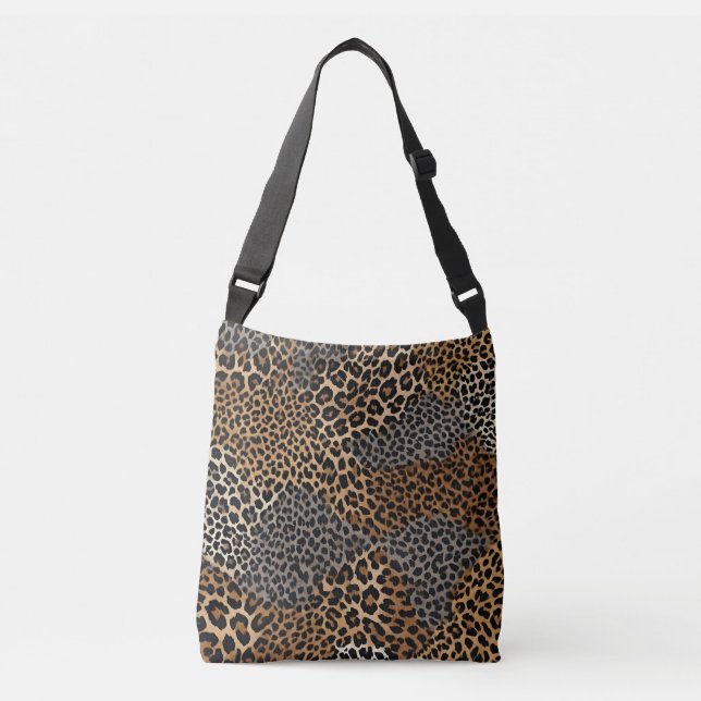 Modern Luxury White Leopard Elegant Collection Crossbody Bag (Front)