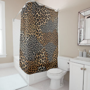 Modern Luxury White Leopard Elegant Collection Shower Curtain