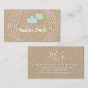 Modern Macaron Logo Homemade Bakery Branding Kraft Business Card