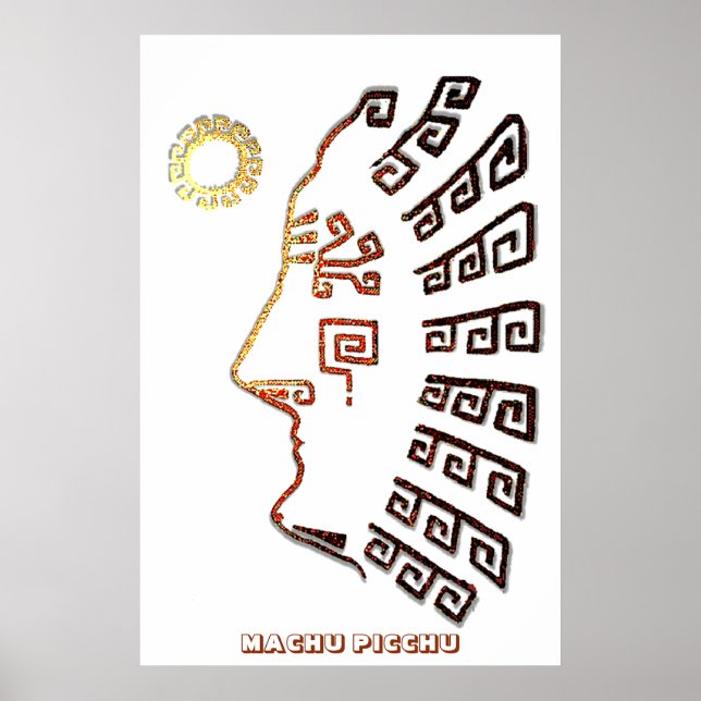 Modern Machu Picchu Silhouette Poster (Front)