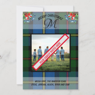 Modern MacLeod Clan's Tartan Photo Xmas Card