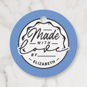 Modern Made with Love Circle Label Tags