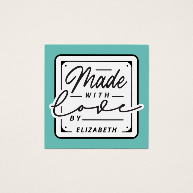 Modern Made with Love Label Card (Front)