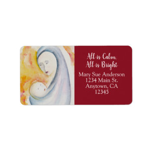 Modern Madonna and Child Return Address Label