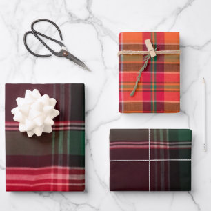 Modern Madras Plaid Square Pattern Caribbean Wrapping Paper Sheet