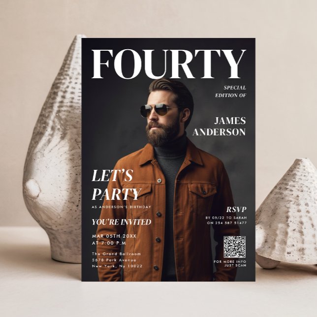 Modern Magazine Cover Photo 40th Birthday Party    (Creator Uploaded)