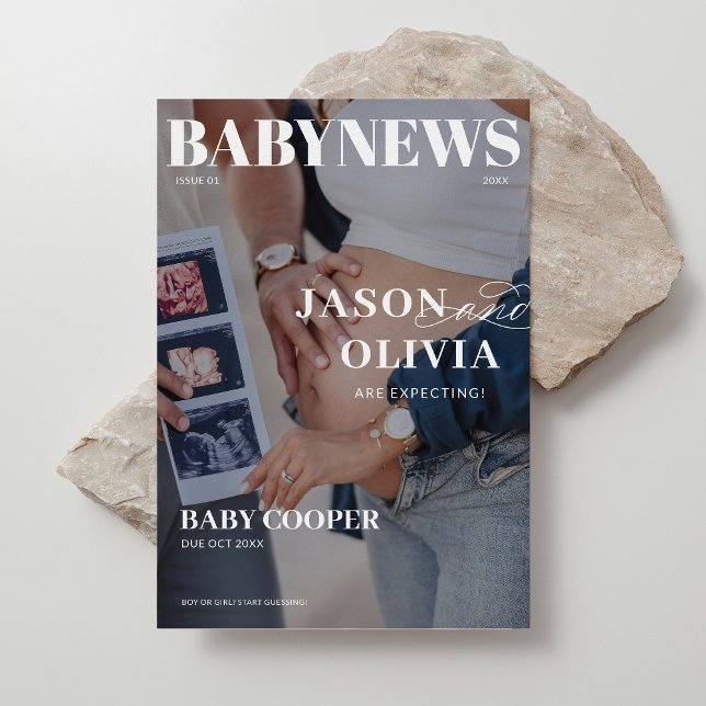Modern Magazine Cover Pregnancy Announcement (Creator Uploaded)