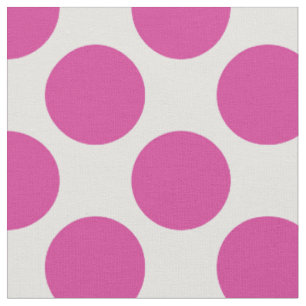 Modern Magenta and White Large Polka Dots Fabric