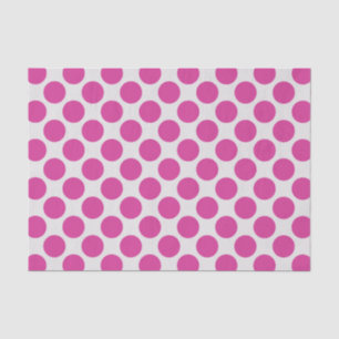 Modern Magenta and White Large Polka Dots Tissue Paper