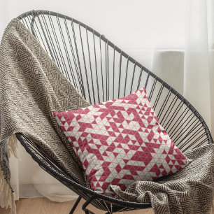Modern Magenta Pink Geometric Cushion