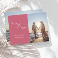 Modern Magenta Pink Photo Wedding Save the Date