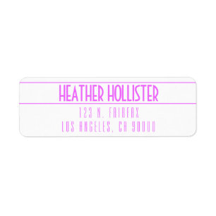 Modern Magenta & White Return Address Label