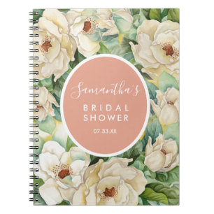 Modern Magnolia Bridal Shower Gift List Name Notebook