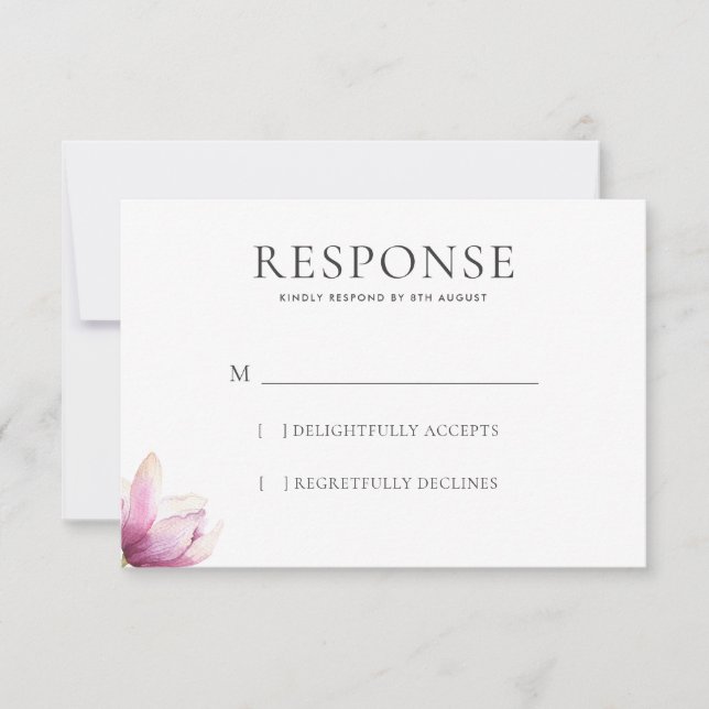 Modern Magnolia WEdding Response (Front)