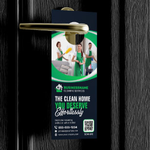 Modern Maid House Cleaning housekeeping Janitorial Door Hanger