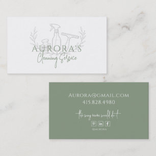 Modern Maid & House Cleaning Service Business Card