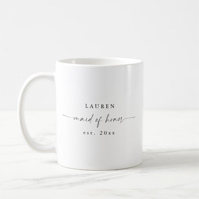 Modern Maid Of Honour Mug Wedding Party Gift  (Left)