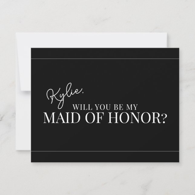 Modern Maid of Honour Proposal Card (Front)