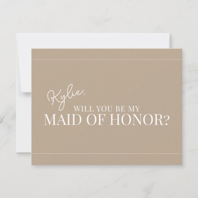 Modern Maid of Honour Proposal Card (Front)