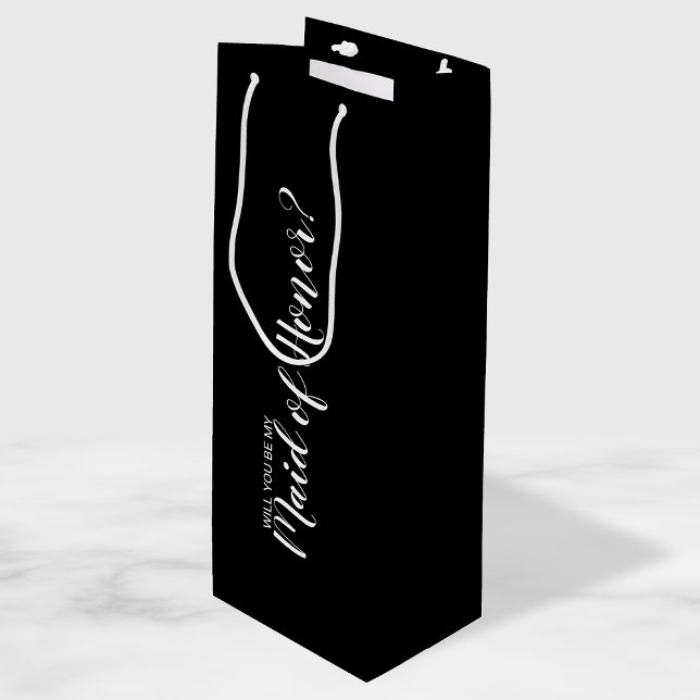 Modern Maid of Honour Proposal Wine Gift Bag (Creator Uploaded)
