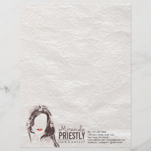 Modern Makeup Artist and Hair Stylist Beauty Salon Personalized Letterhead