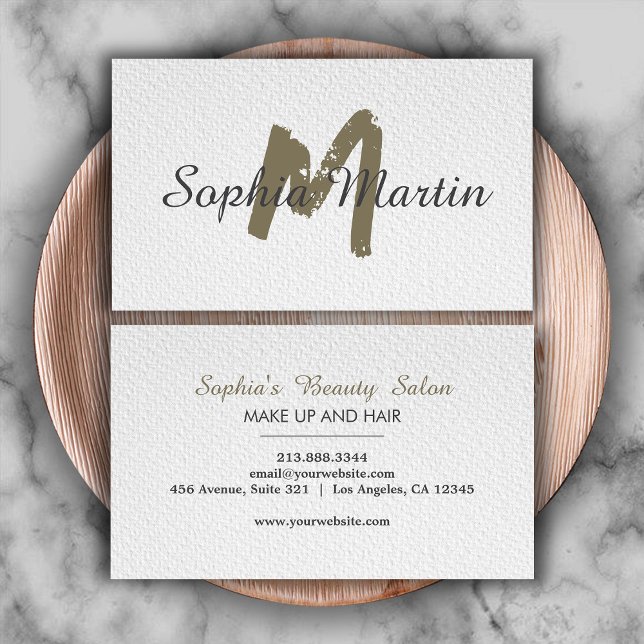 Modern Makeup Artist & Artist Hair Stylist Salon   Business Card (Creator Uploaded)