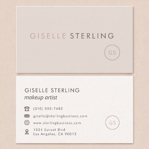 Modern Makeup Artist Blush Pink Minimalist Luxury  Business Card