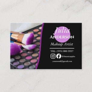modern Makeup Artist MUA photo small business Card