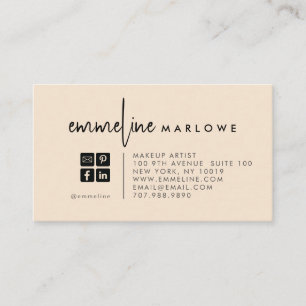 Modern Makeup Artist Pearl Blush Business Card
