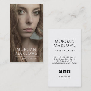Modern Makeup Artist Photo Business Card