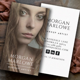 Modern Makeup Artist Photo   Business Card