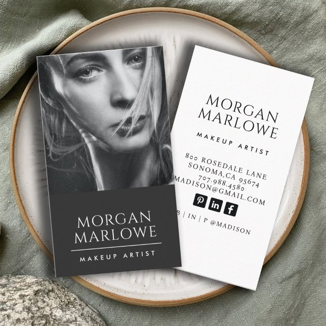 Modern Makeup Artist Photo   Business Card (Creator Uploaded)